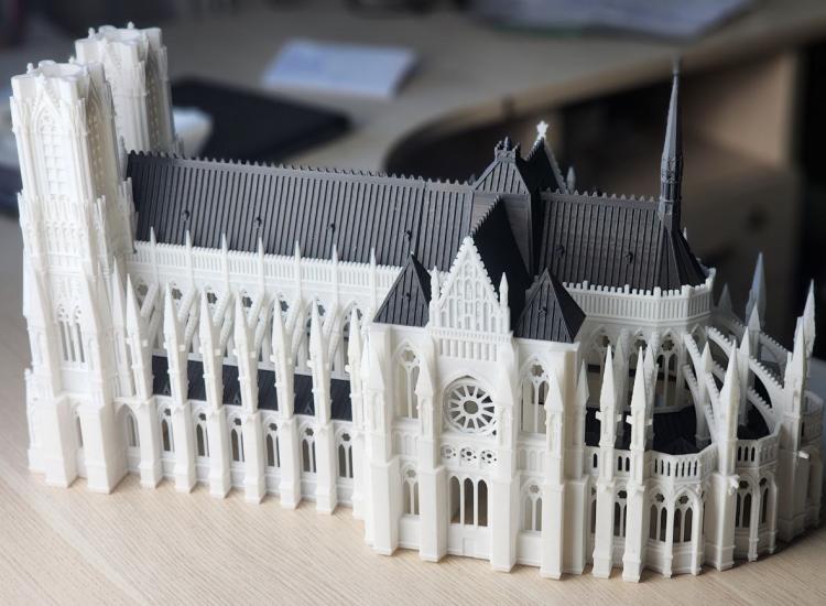 3Д печать макета замка Нотр Дам Де Рейм